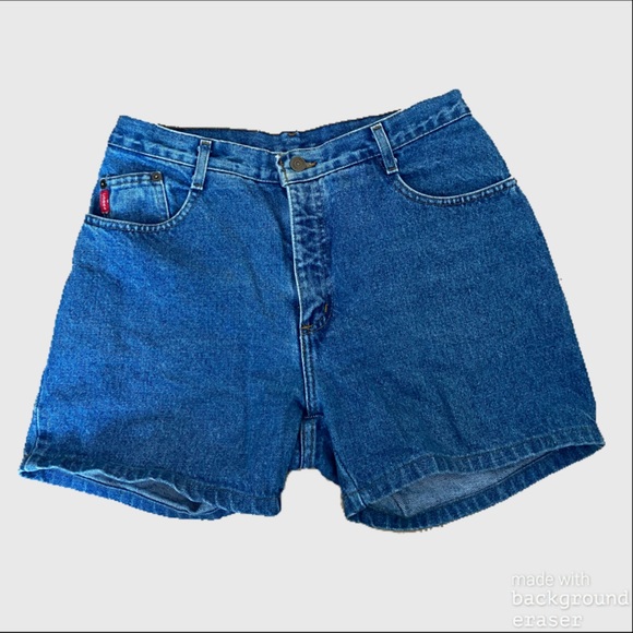 Vintage High Rise Blue Cobra Shorts - Picture 1 of 4